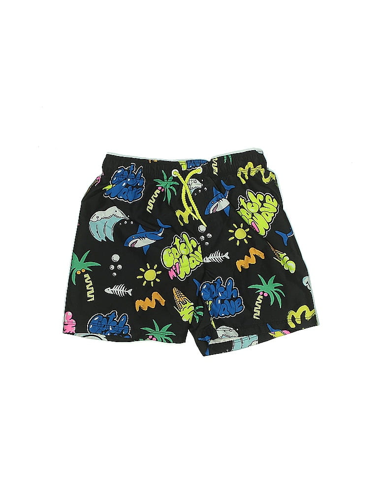 H&M 100% Polyester Tropical Black Board Shorts Size 6 (big kids) - photo 1