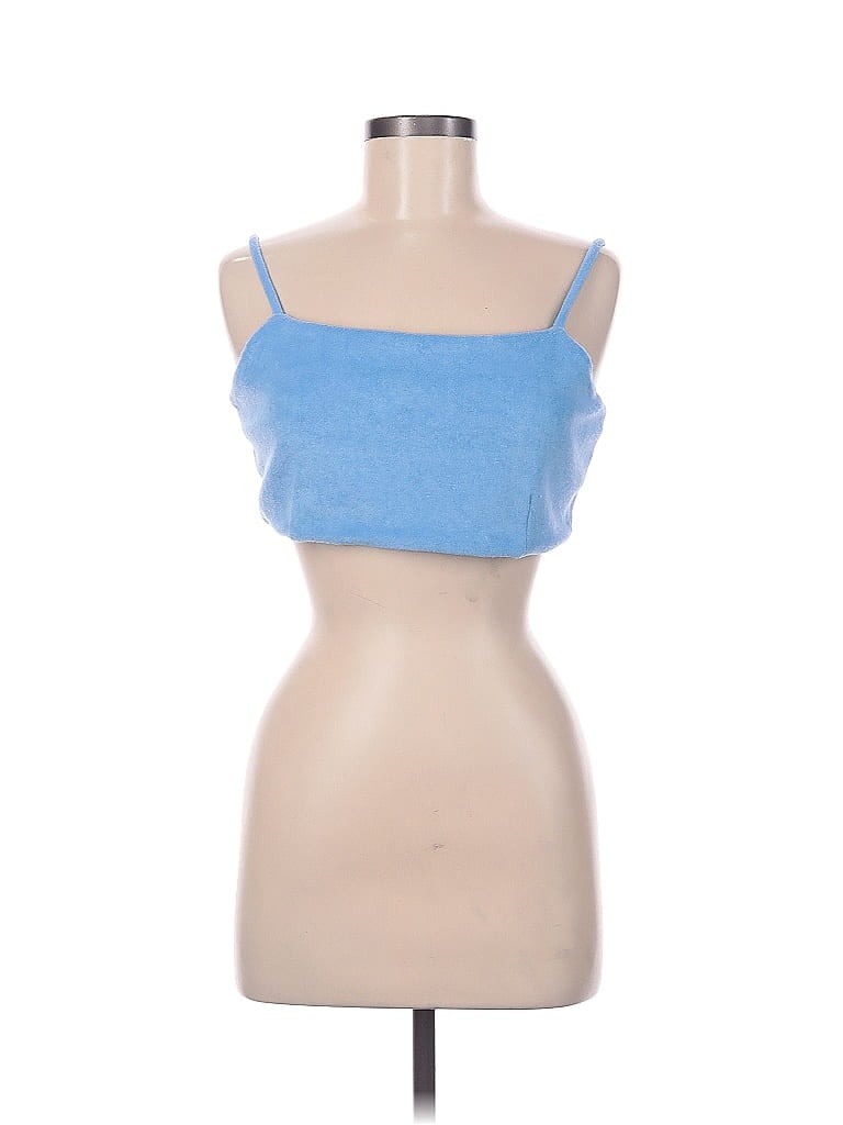 7 FOR ALL MANKIND Pre-owned Tank Top Blue Strapless Neckline Tops