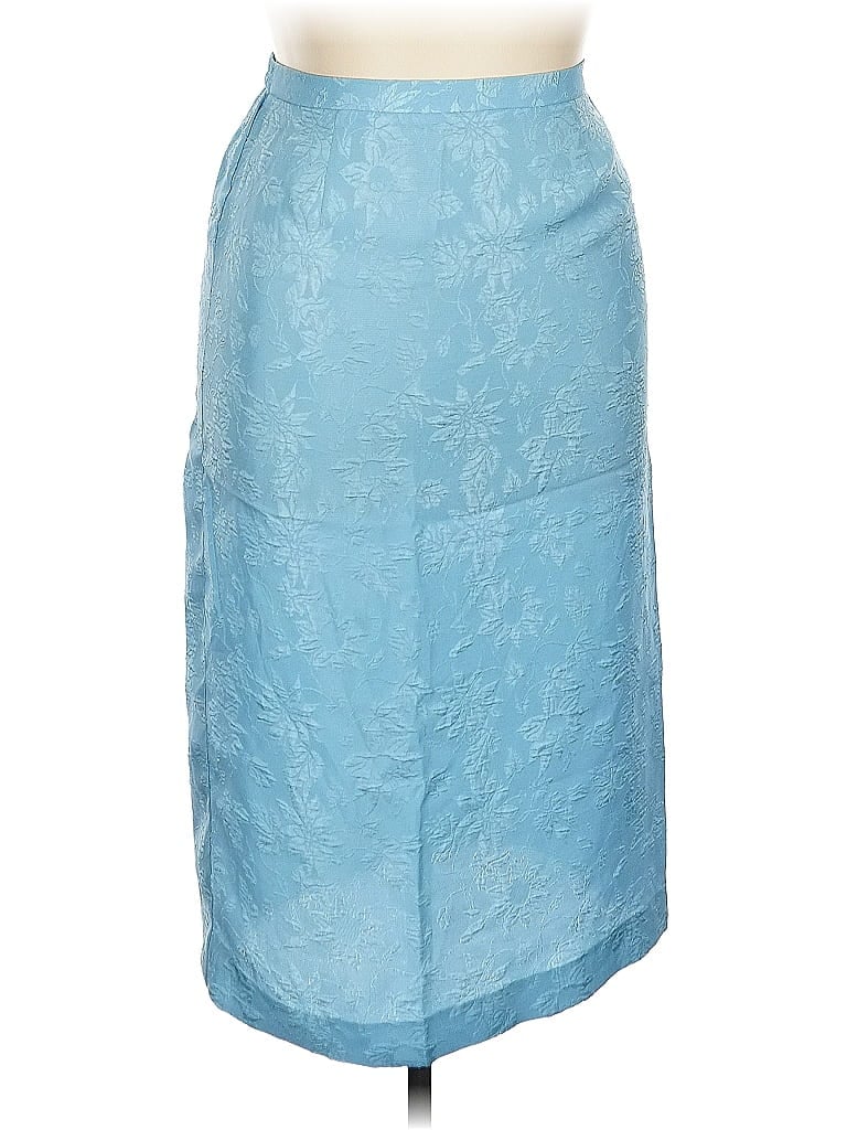 Draper's & Damon's 100 Polyester Blue Formal Skirt Size 14 (Petite