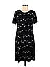 Ann Taylor LOFT Chevron-herringbone Black Casual Dress Size M