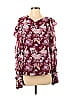 Three Floor 100% Polyester Burgundy Long Sleeve Blouse Size 4 - photo 1