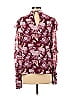 Three Floor 100% Polyester Burgundy Long Sleeve Blouse Size 4 - photo 2