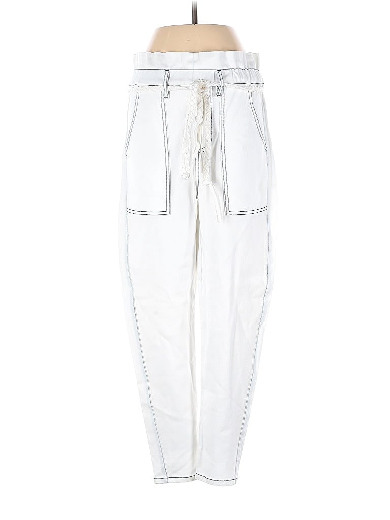 Pre-owned Something Navy Casual Pants In White