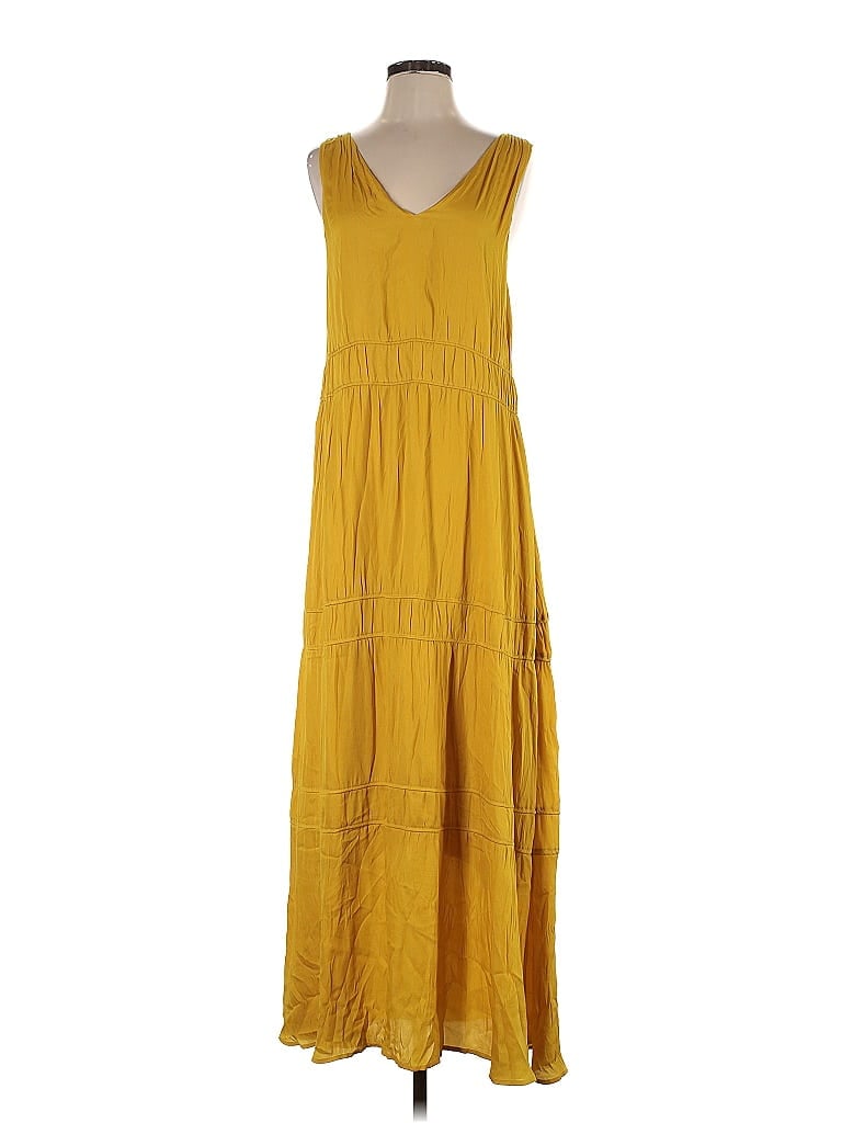 Left Coast by Dolan 100% Polyester Yellow Casual Dress Size XS - photo 1