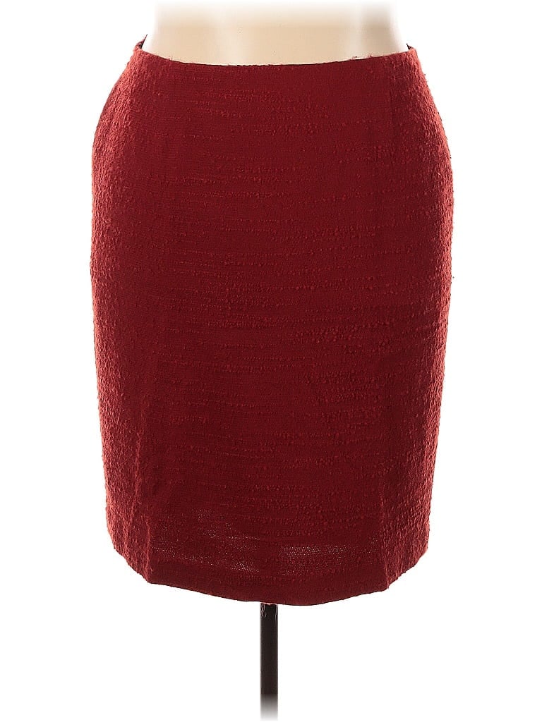 Pre-owned Lafayette 148 Formal Skirt In Burgundy