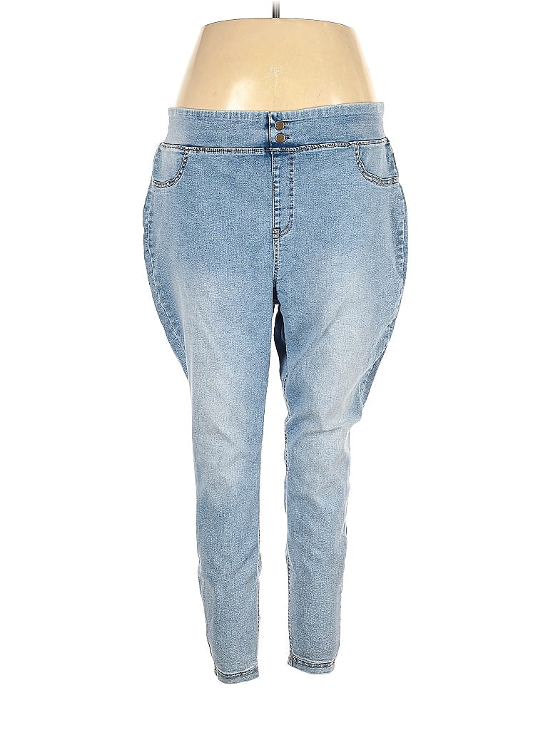 Terra & Sky Solid Blue Jeans Size 1X - photo 1