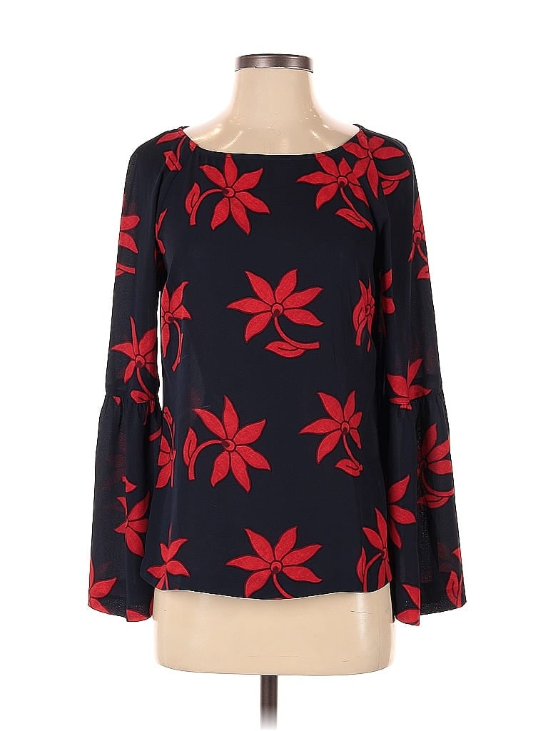 Pre-owned Banana Republic Long Sleeve Blouse In Red