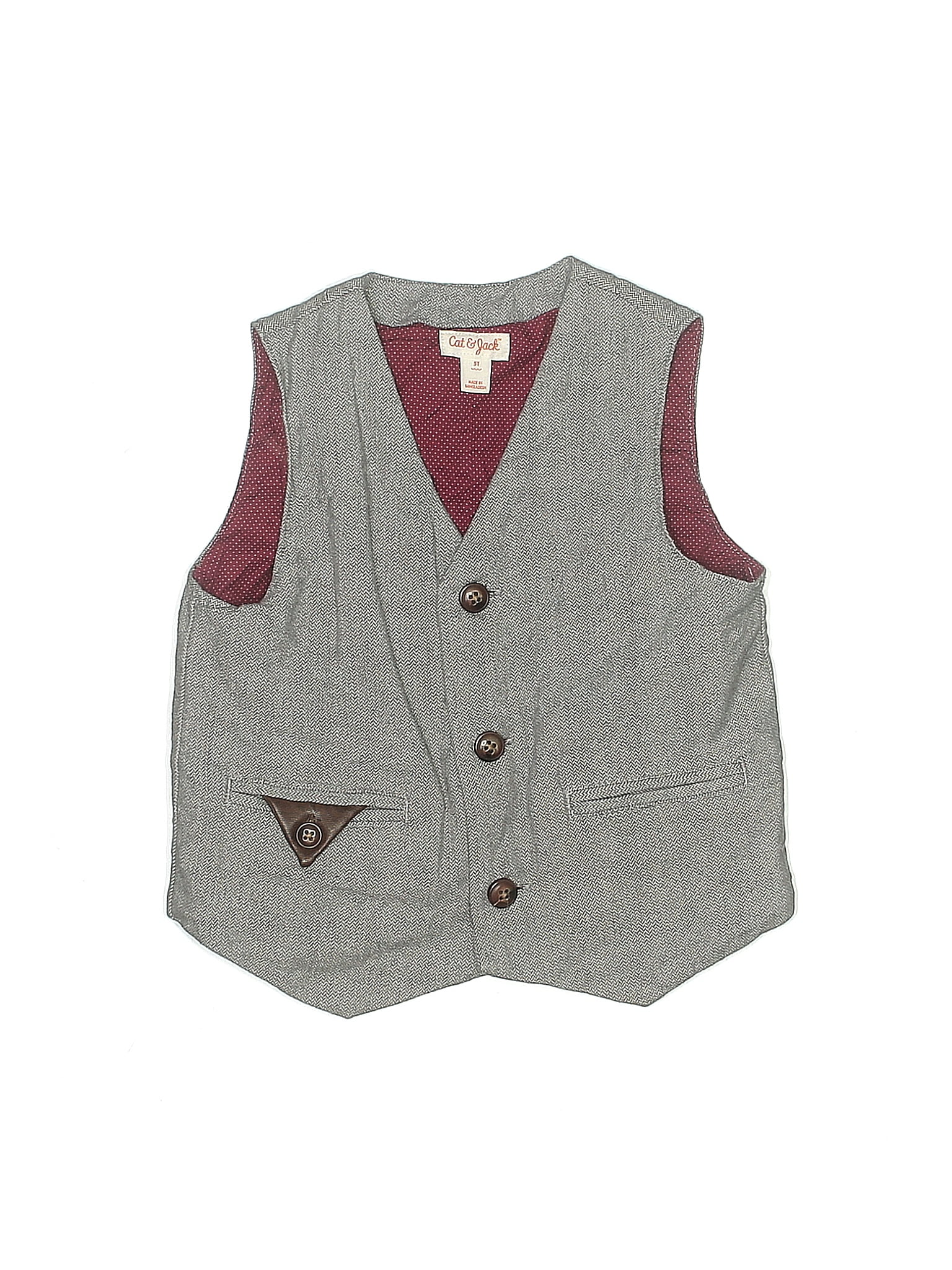 Cat & Jack 100 Cotton Gray Vest Size 5T 33 off ThredUp