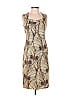 David Meister 100% Cotton Graphic Brown Cocktail Dress Size 6 - photo 1