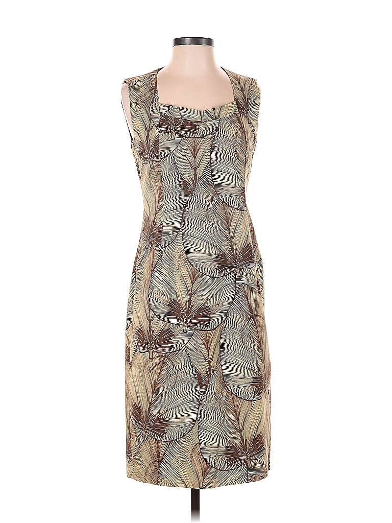 David Meister 100% Cotton Graphic Brown Cocktail Dress Size 6 - photo 1