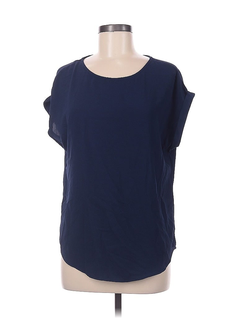 Pre-owned Shein Short Sleeve Top Blue Scoop Neck Tops