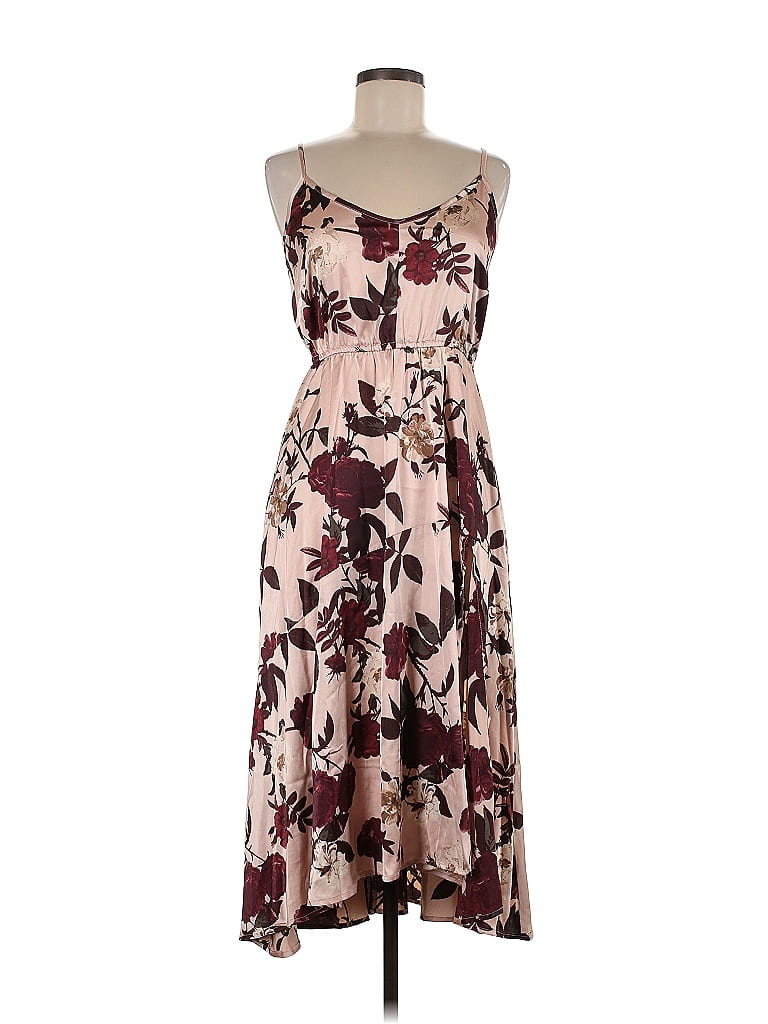 Mia Joy 100% Polyester Floral Burgundy Cocktail Dress Size 3 - photo 1