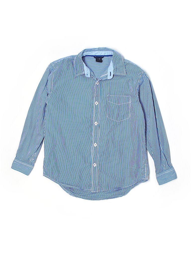 Gap Kids 100% Cotton Chambray Blue Long Sleeve Button-Down Shirt Size 8 ...