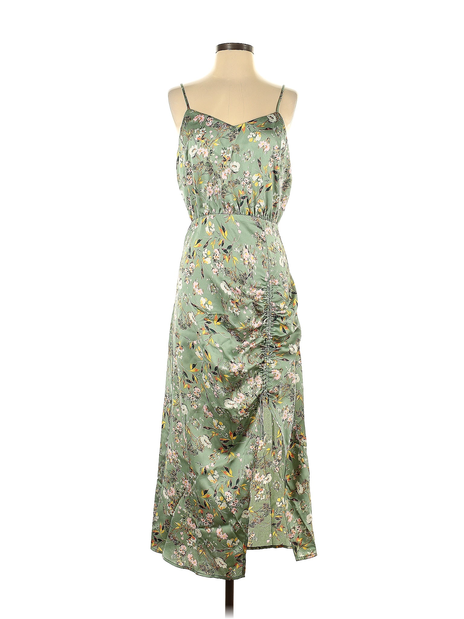 Willow & Root 100 Polyester Paisley Green Casual Dress Size S 62