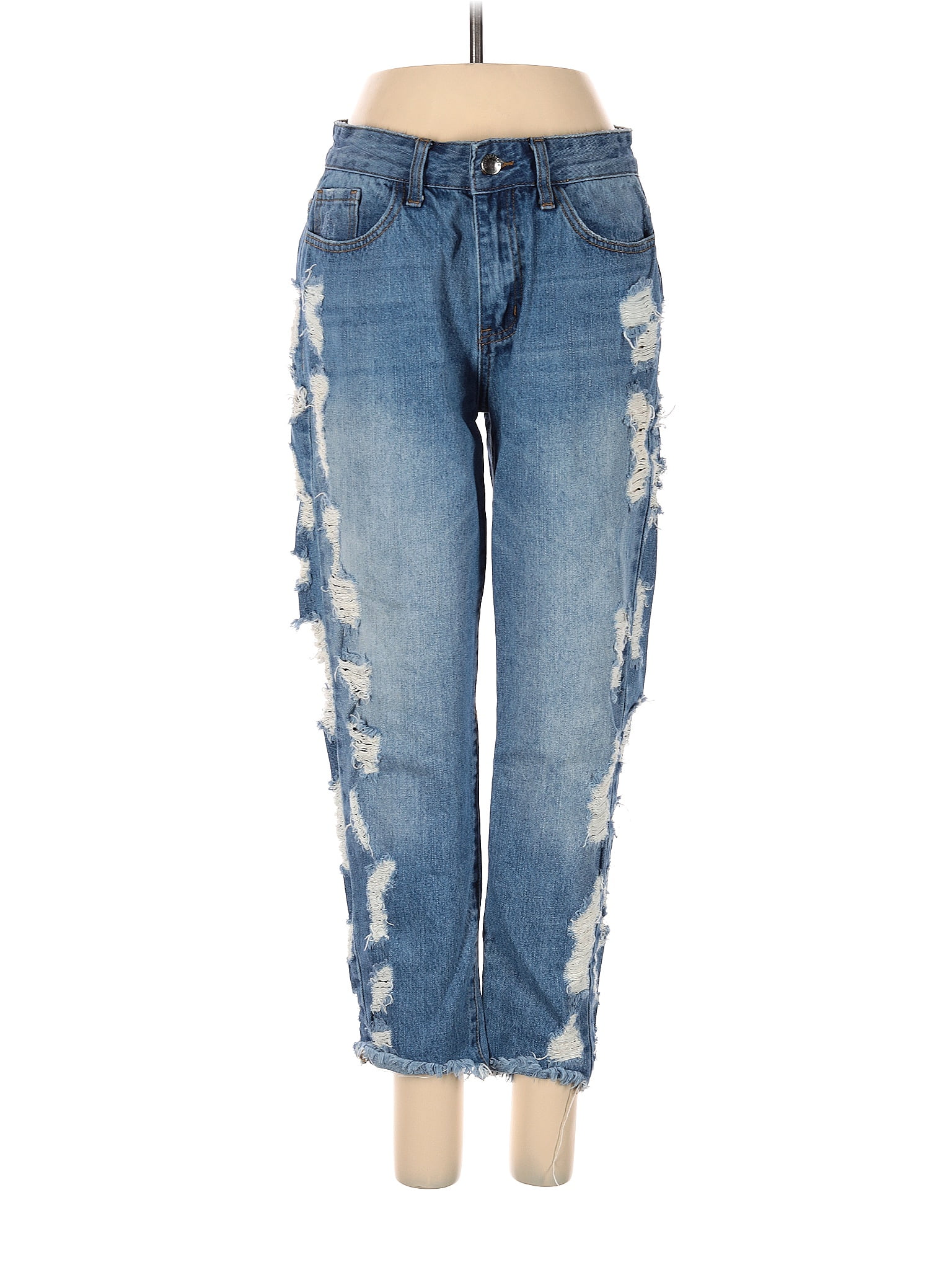Fashion Nova 100% Cotton Stars Blue Jeans Size 5