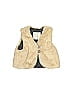 Zara Baby 100% Polyester Ivory Tan Faux Fur Vest Size 6-9 mo - photo 1