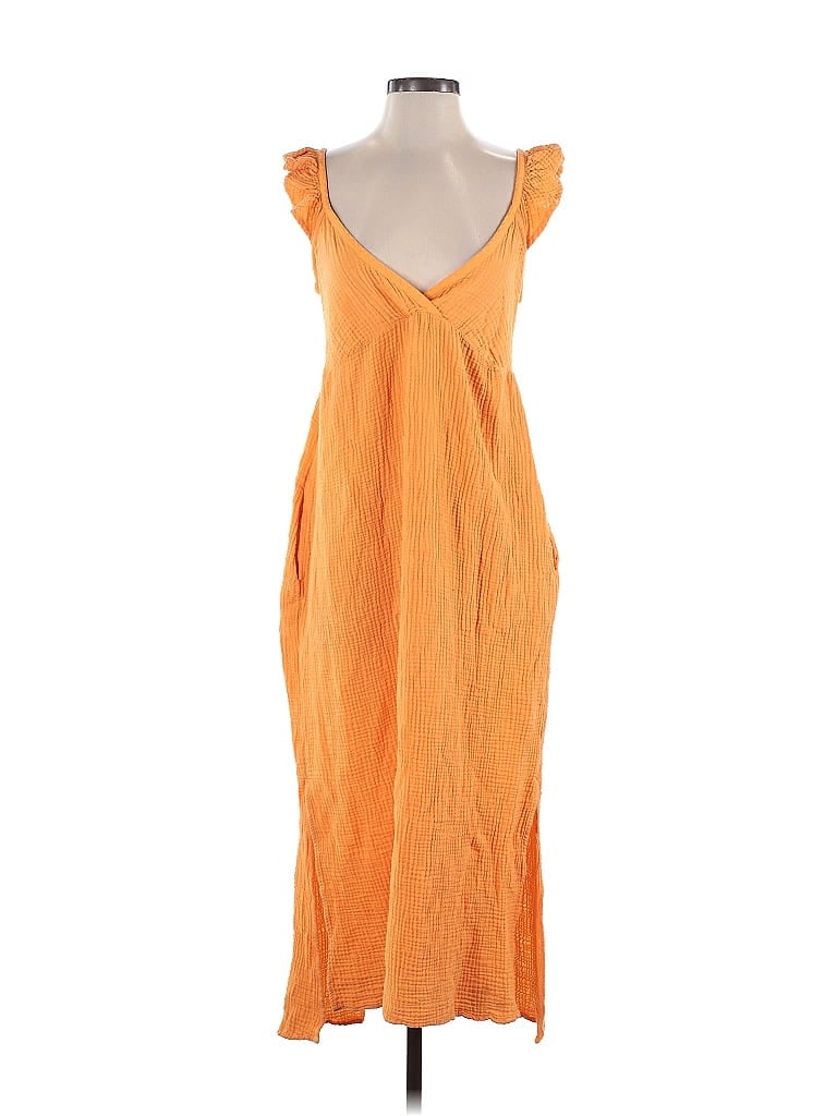 Magaschoni 100% Organic Cotton Orange Casual Dress Size S - photo 1