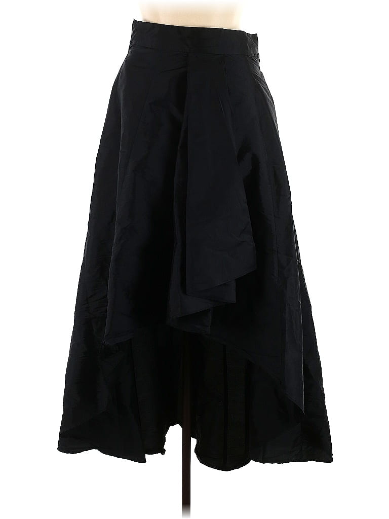 Adrianna Papell Women's Satin High Low Skirt Black Size 4