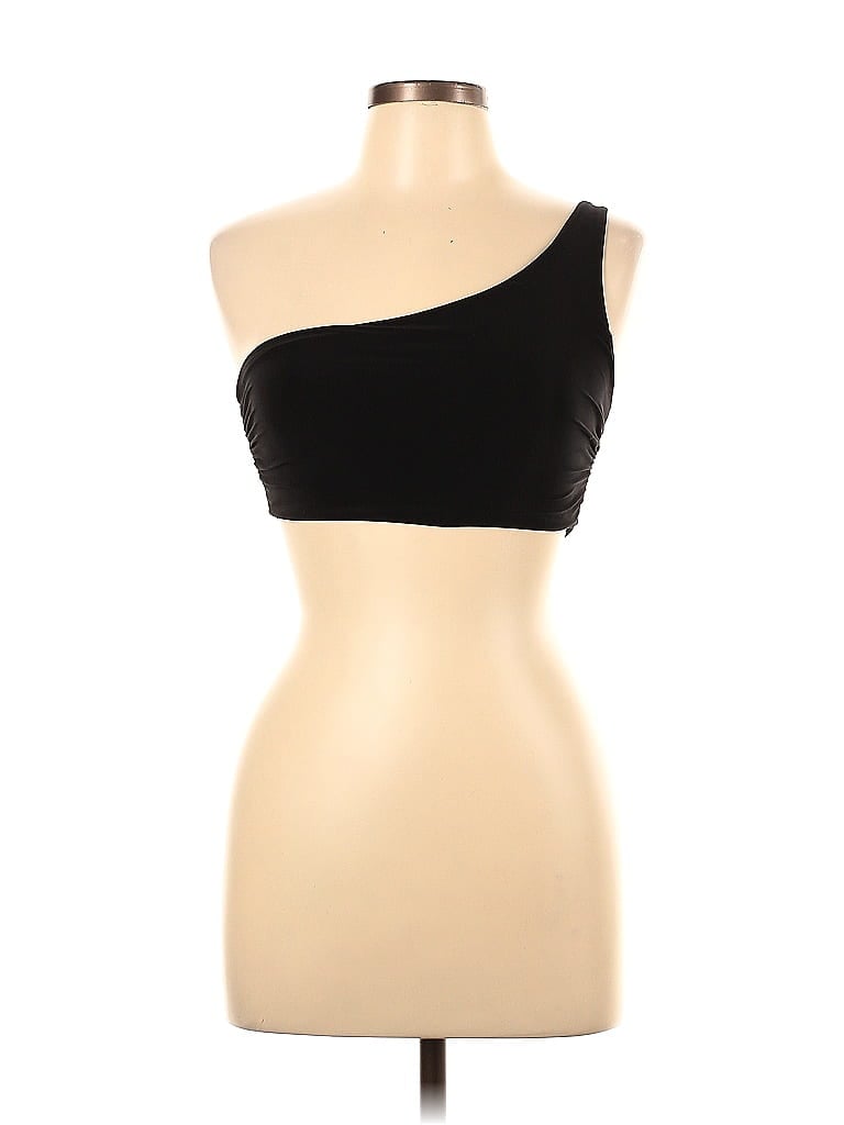 NASTY GAL INC. Pre-owned Sleeveless Top Black One Shoulder Neckline Tops