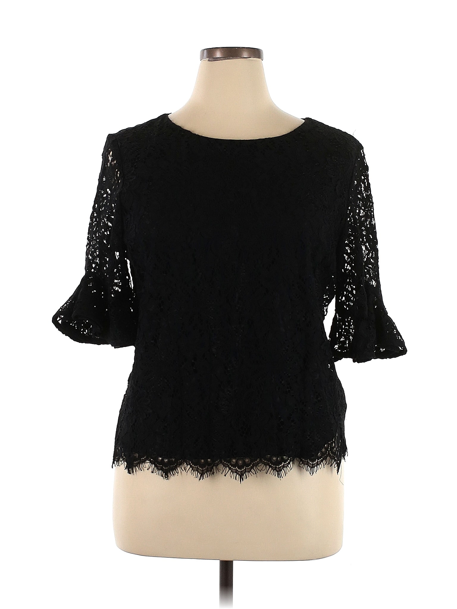 Lepore Black 3/4 Sleeve Top Size XL 77 off ThredUp
