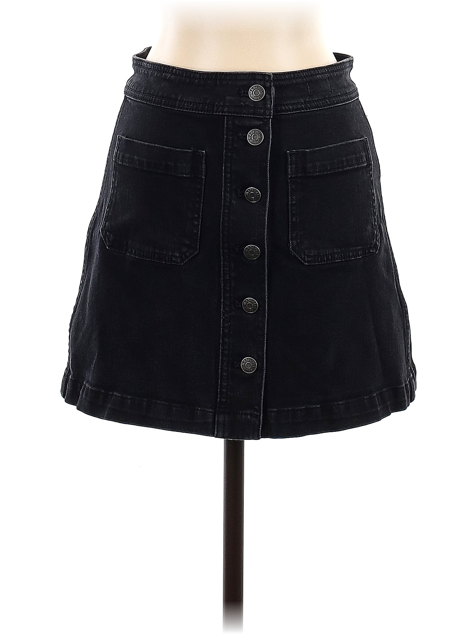 J.Crew Solid Black Denim Skirt Size 0