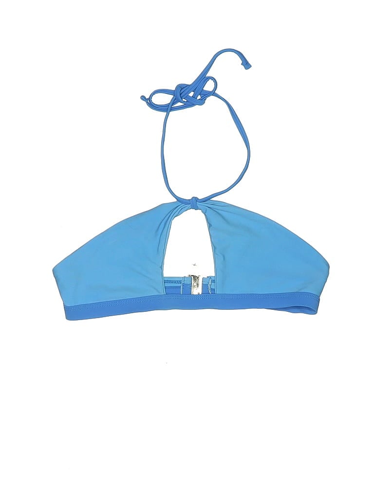 Pre-owned Shein Swimsuit Top Blue Color Block Pattern Swimwear