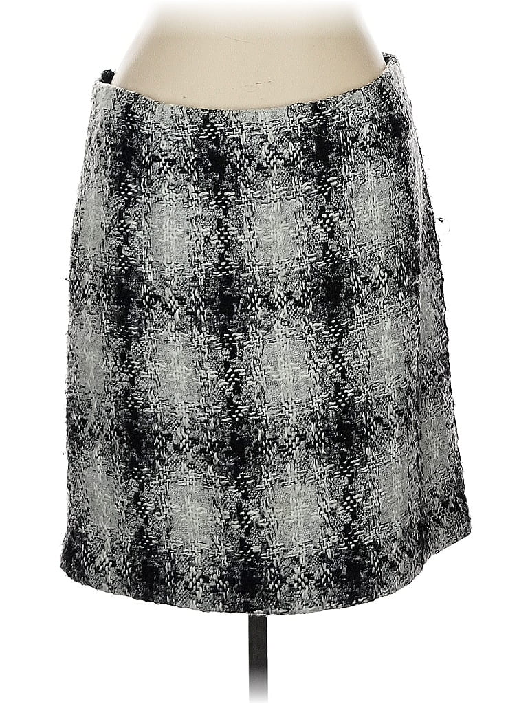 Amanda + Chelsea 100% Polyester Tweed Gray Casual Skirt Size 10 - photo 1