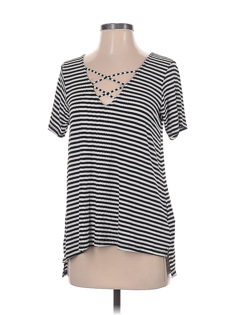 Pre-owned Cotton On Short Sleeve Top Black Scoop Neck Tops