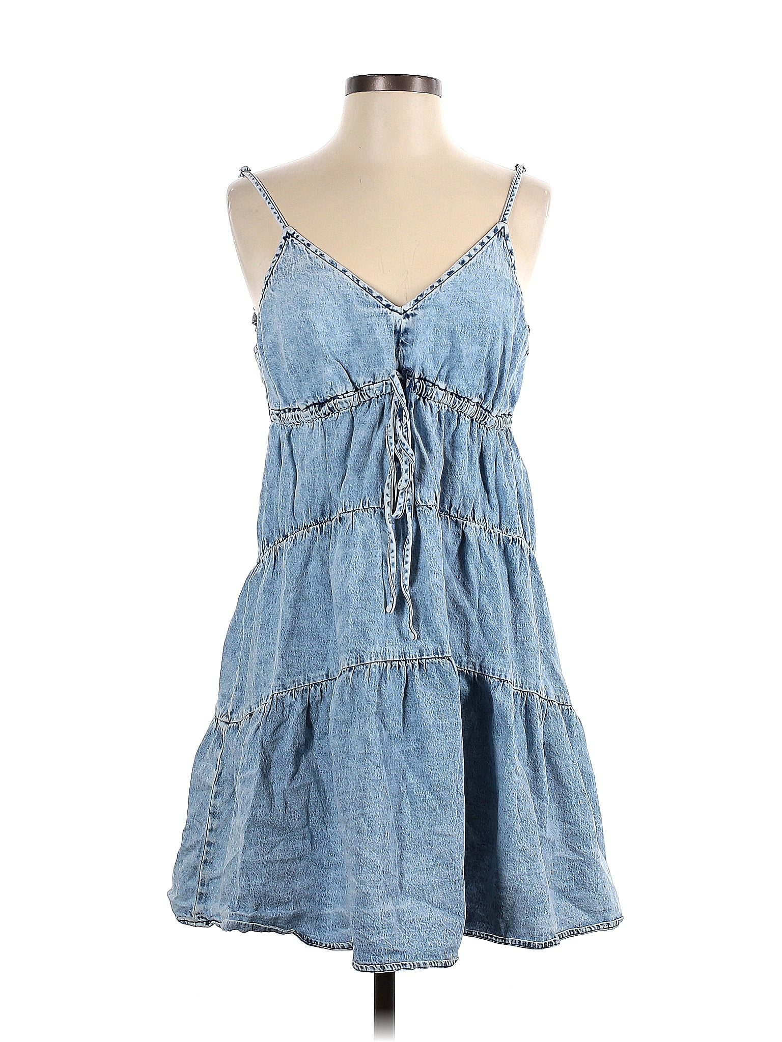 Pink Lily 100 Cotton Blue Casual Dress Size S 51 off ThredUp