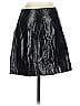 Express 100% Polyester Metallic Black Faux Leather Skirt Size 2 - photo 1