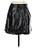 Express 100% Polyester Metallic Black Faux Leather Skirt Size 2 - photo 2