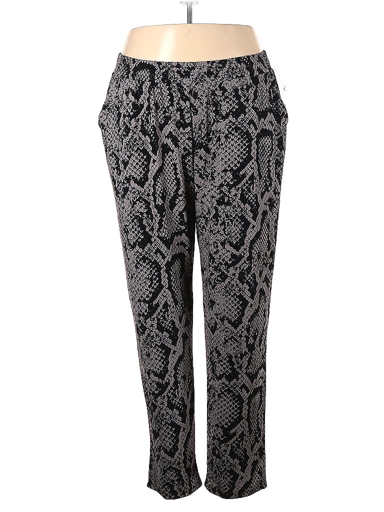 IMAN Paisley Gray Casual Pants Size 2X - photo 1