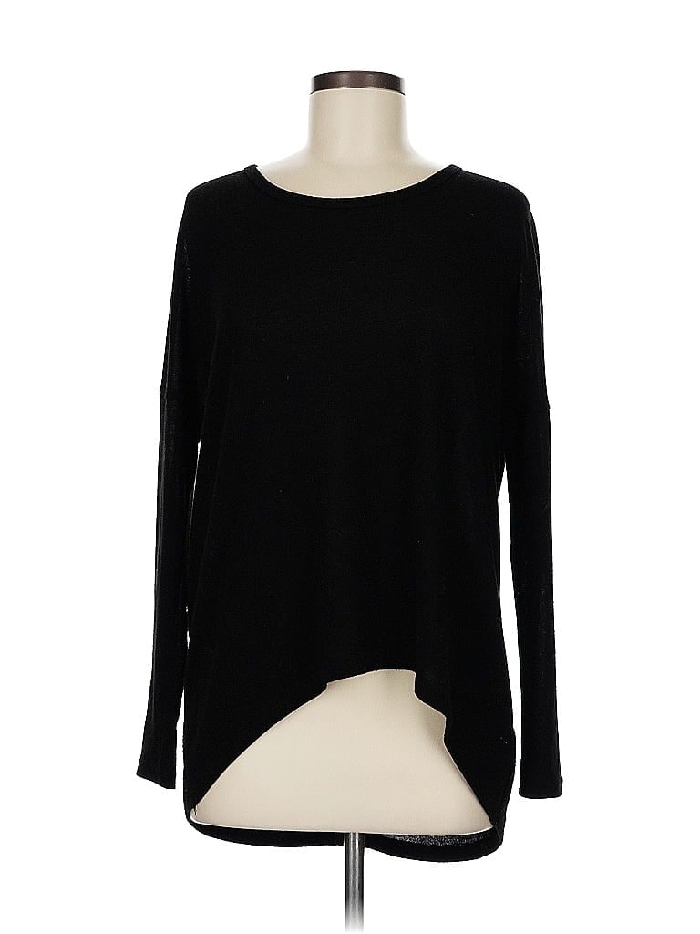 LULUS Pre-owned Long Sleeve Top Black Keyhole Neckline Tops
