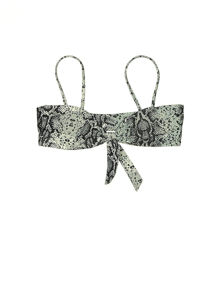 Click to view more detailed imagery on our partner's website Pre-owned Unbranded Swimsuit Top Gray Paisley Pattern Swimwear