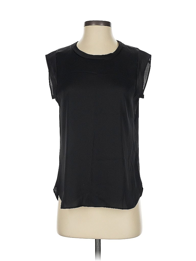 Pre-owned Dkny Short Sleeve Top Black Crew Neck Tops