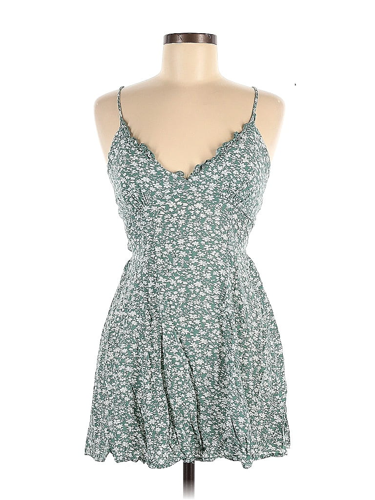 Zaful Floral Green Casual Dress Size M - photo 1
