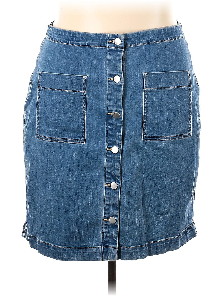 Alivia Ford Button Front Skirt – Soft Cotton Blend Skirt With Flare, Easy Wear & Stretch Comfort