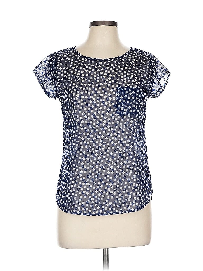 Pre-owned Banana Republic Factory Store Short Sleeve Blouse In Blue