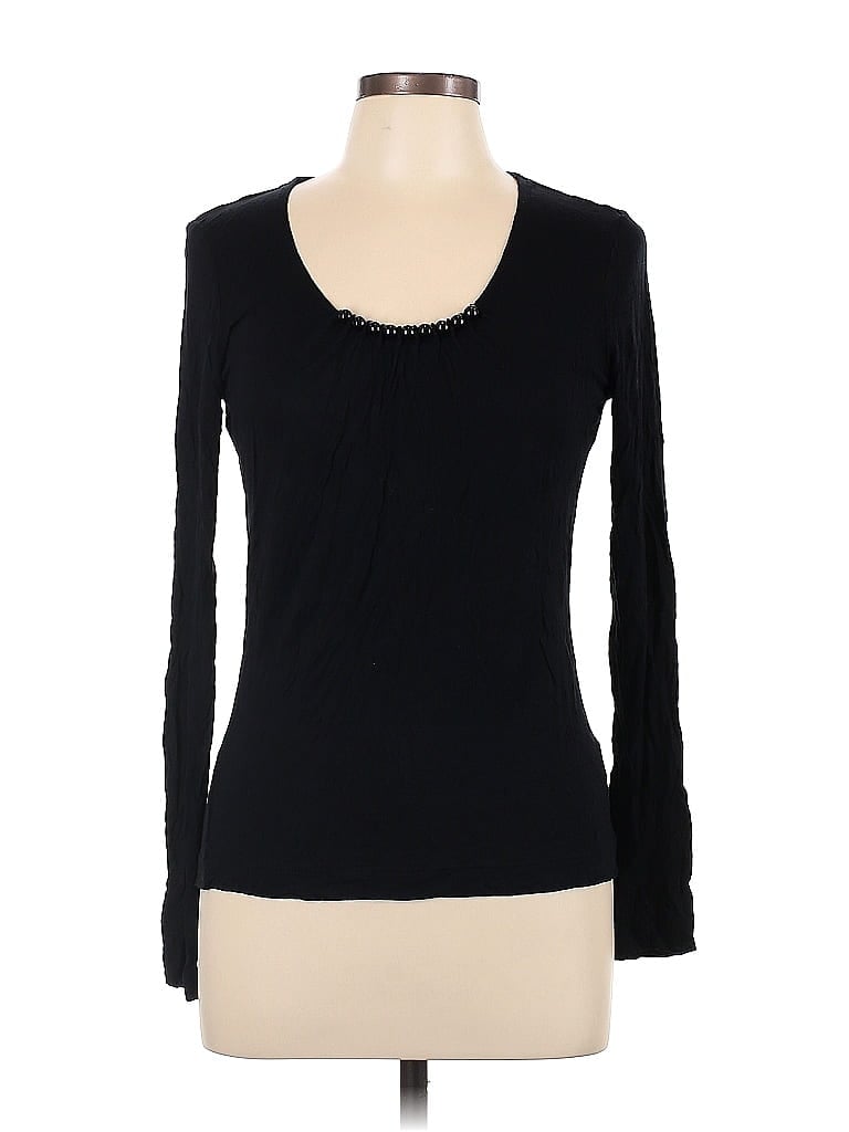S.Oliver 100% Viscose Black Long Sleeve T-Shirt Size 11 - photo 1