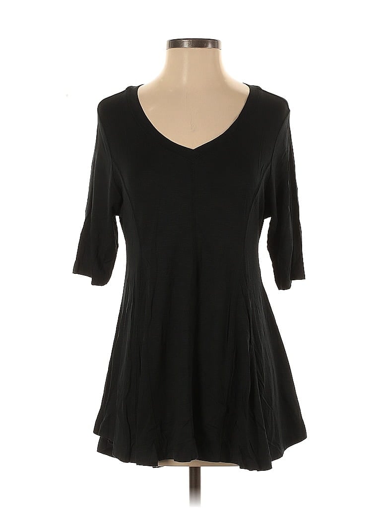 SOFT SURROUNDINGS Pre-owned Short Sleeve Top Black V-neck Tops