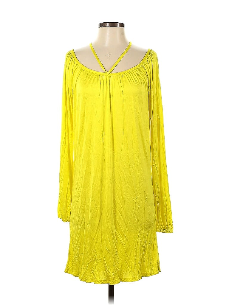 Norma Kamali 100% Viscose Yellow Casual Dress Size S - photo 1