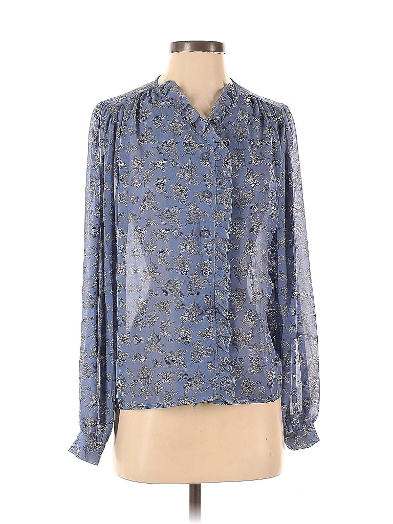 Meeting CiCi Blue Long Sleeve Blouse Size 11 - photo 1