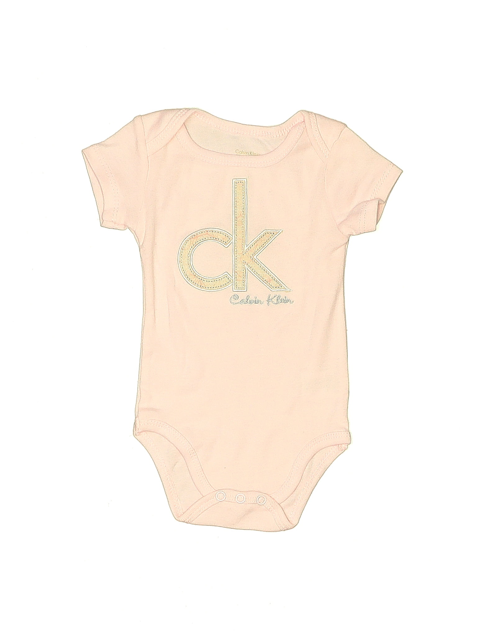 Calvin Klein Ivory Short Sleeve Onesie Size 3-6 mo