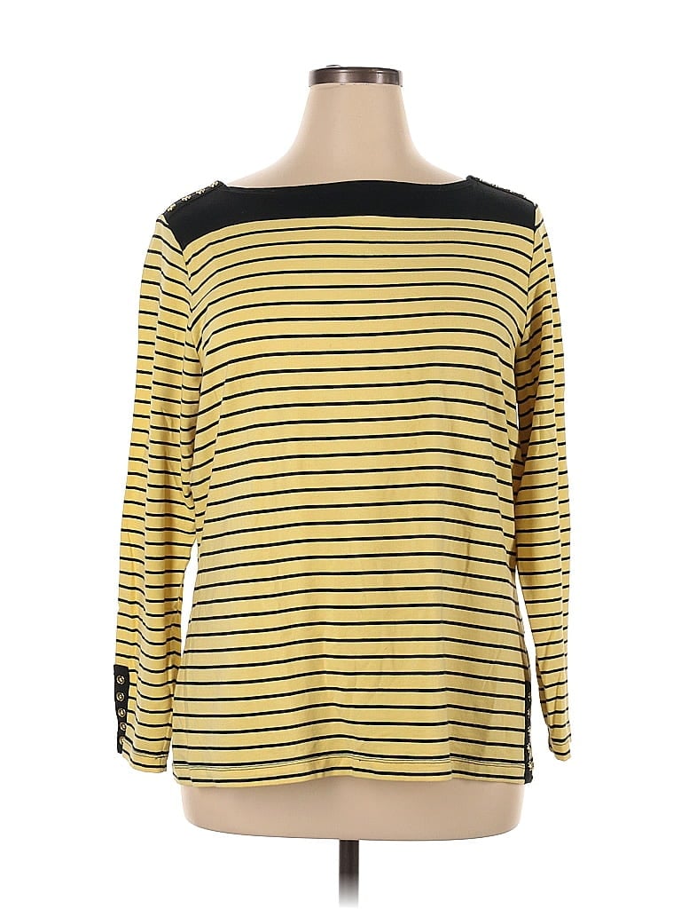 DG^2 by Diane Gilman Yellow Long Sleeve Top Size 1X - photo 1