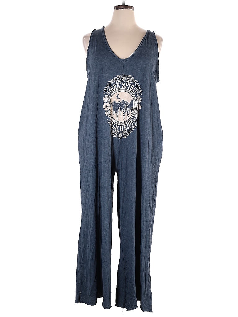 Live Your Best Life Floral Jumpsuit in Blue Floral main image 1