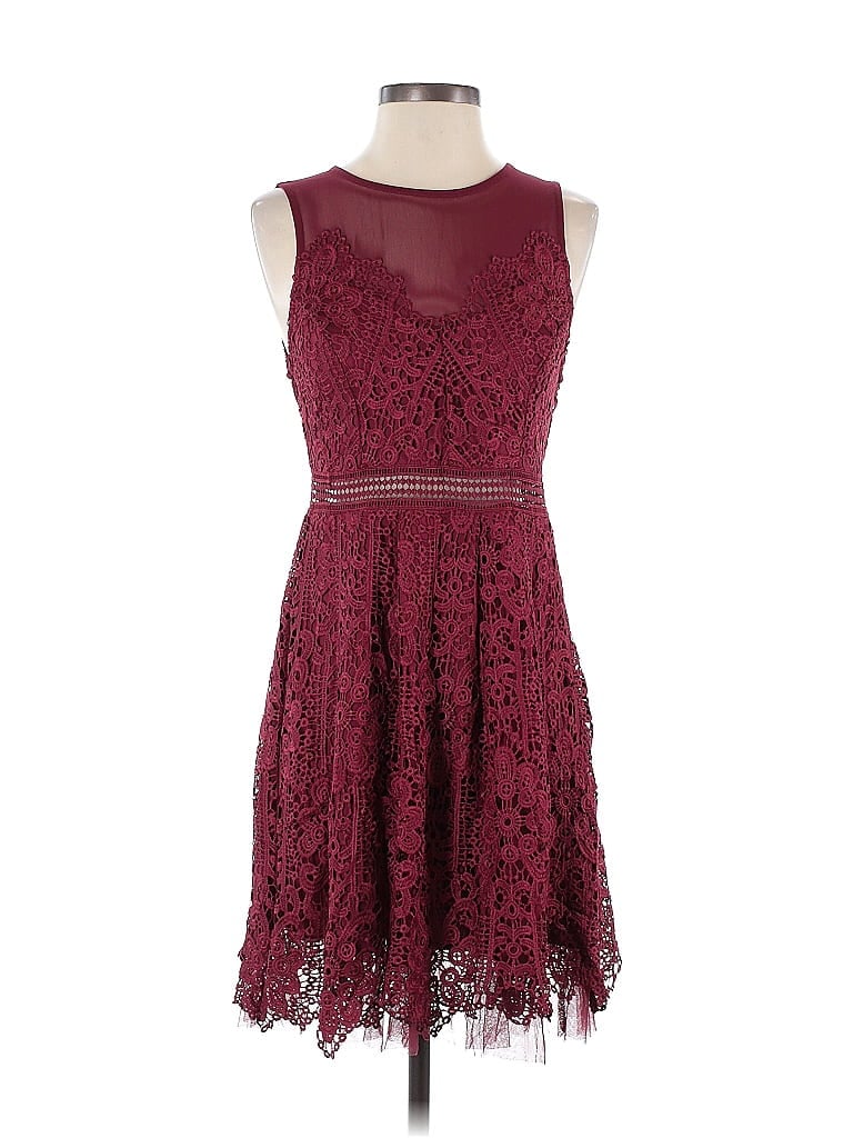 Francesca's 100% Polyester Burgundy Cocktail Dress Size S - photo 1
