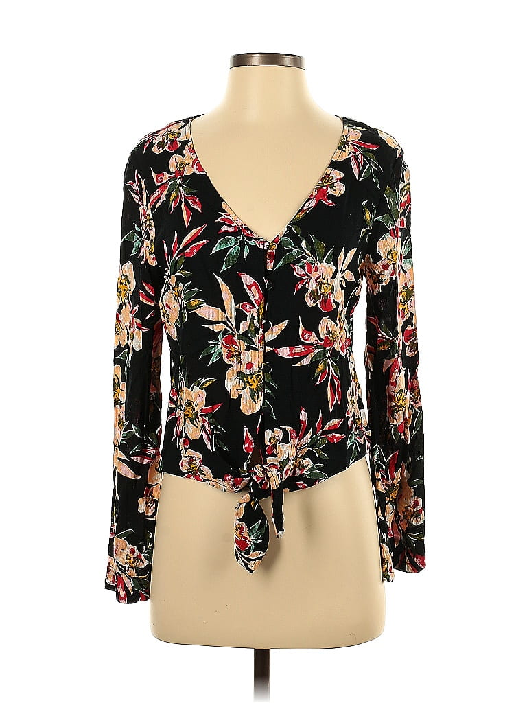 Roxy Long Sleeve Blouse In Black