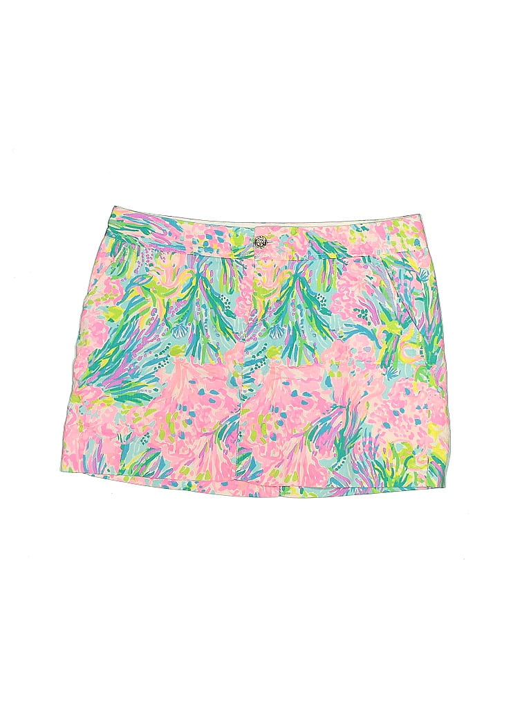 Jupe-short Lilly Pulitzer Femme - Taille 6, Rose/jaune, Imprimé Perroquets, 100% Coton
