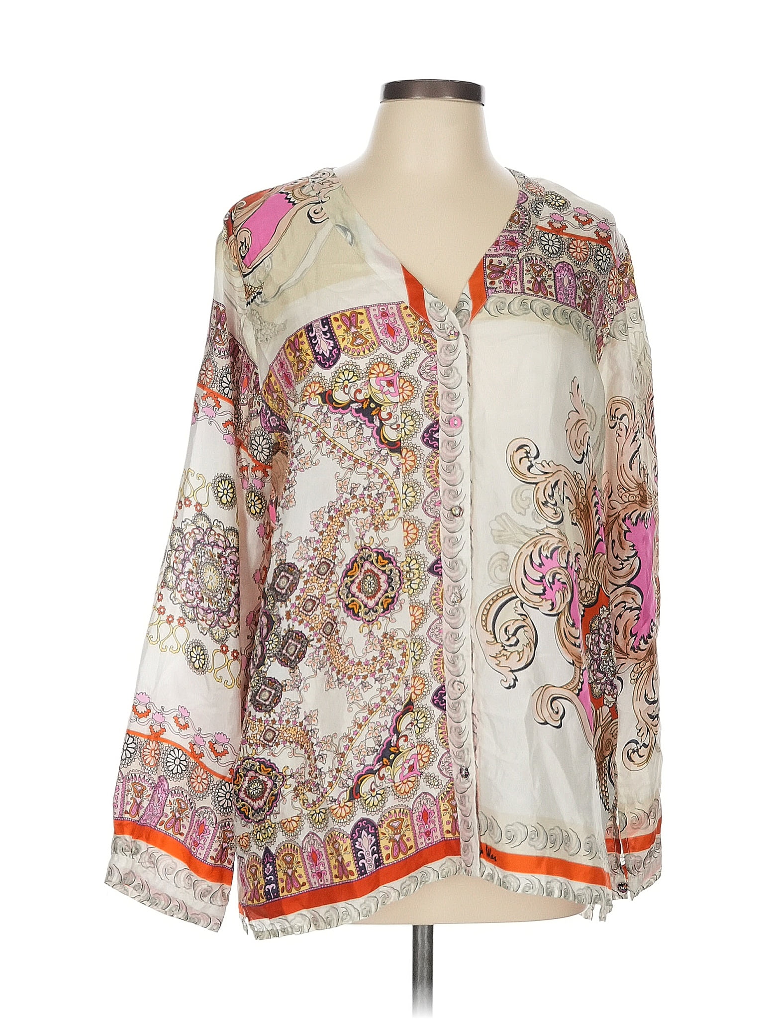 Johnny Was Ivory Long Sleeve Blouse Size L - 57% off | ThredUp