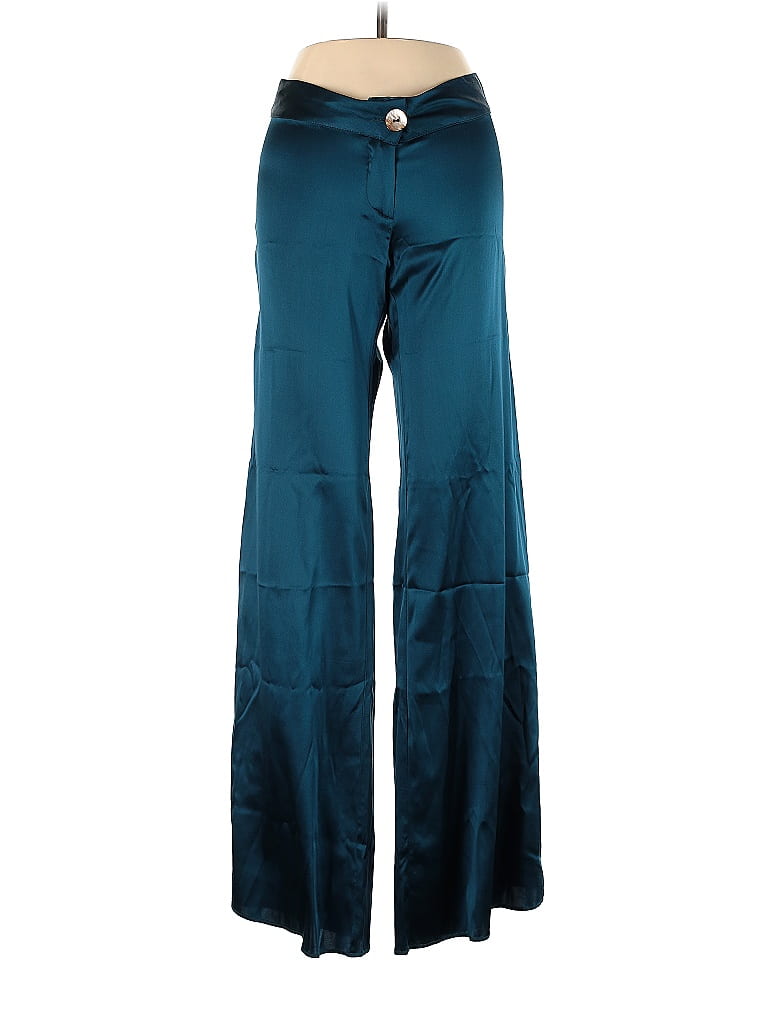 Teal Pure Soft Silk Pant Straight